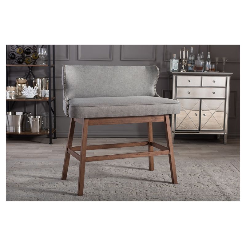 Gradisca Modern And Contemporary Fabric Button Tufted Upholstered Bar Bench Banquette - Baxton Studio, 5 of 6