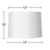 Springcrest Set of 2 Drum Lamp Shades White Fabric Medium 13" Top x 14" Bottom x 10" High Spider Replacement Harp and Finial Fitting - 4 of 4