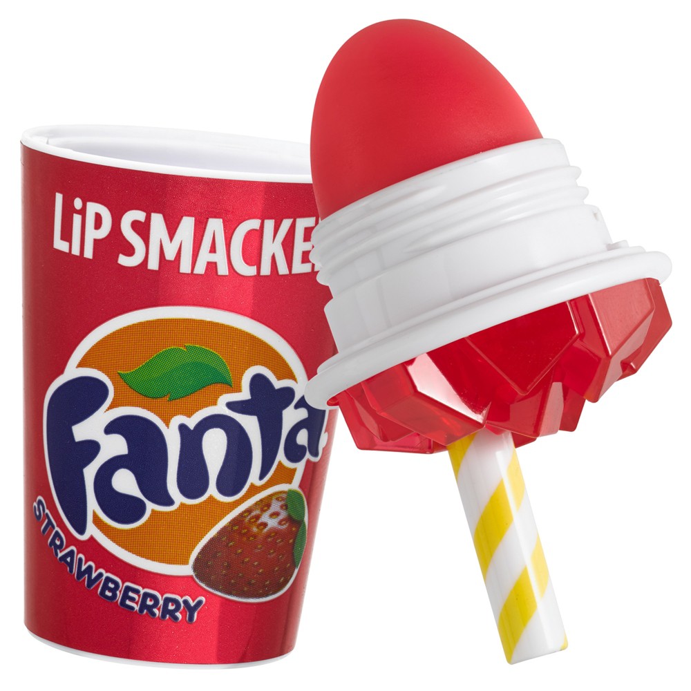 Photos - Cream / Lotion Lip Smacker Lip Balm - Fanta Strawberry Cup - 0.26oz 