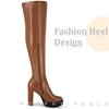 Perphy Women's Platform Block Heels Over the Knee High Boots - 4 of 4