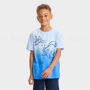 Boys' The Little Mermaid Flounder & Scuttle Short Sleeve Graphic T-Shirt - Light Blue