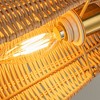 ALOADECOR 22'' Farmhouse Handwoven Rattan Table Lamp Antique Brass Finish Black Marble Base For Bedroom Living Room - 4 of 4