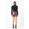 Women's High-waisted Faux Leather Shorts - Grey Lab - 3 of 3