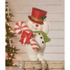 Bethany Lowe 20.0 Inch Sammy Jolly Snowman Top Hat Candy Cane Snowman Figurines - 2 of 3