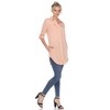 Women's Stretchy Button-Down Tunic - White Mark - 3 of 4