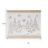 HomeRoots 16" X 19" Natural And White Winter Village Christmas Trees Hanging Wall Decor - 3 of 4