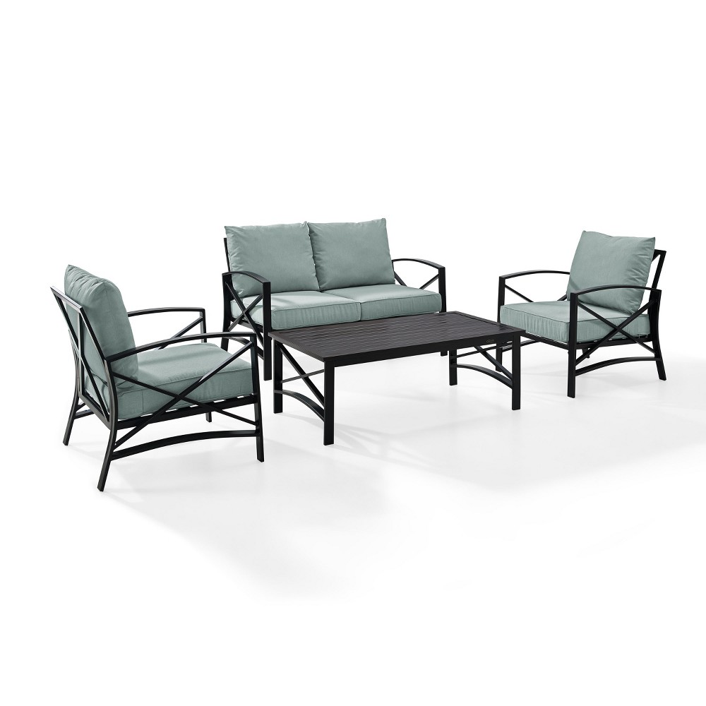 Photos - Garden Furniture Crosley 4pc Kaplan Outdoor Seating Set Mist  