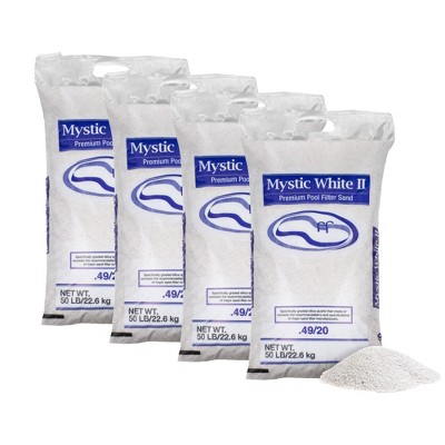 U.S. Silica Mystic White II Pool Filter Sand, Premium Silica for Pool Filter Pumps, 50-Pound Bags, Pack of 4, White