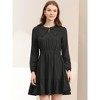 INSPIRE CHIC Women's Casual Above Knee Ruffle Hem A-Line Long Sleeve Dress - 3 of 4