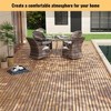 Dolonm 12"x12" Interlocking Acacia Hardwood Deck Tiles – Yellow Striped Pattern, Waterproof Outdoor Flooring for Patio, Pool & Balcony - 2 of 4