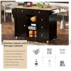Portable Kitchen Island on Casters with Rubberwood Work Surface and Spacious Storage - 2 of 4