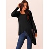 Seta T Women's High Low Tops Long Sleeve Irregular Hem Casual Blouse Tops - 3 of 4