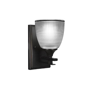 Toltec Lighting Uptowne 1 - Light Sconce in  Dark Granite with 5" Clear Ribbed Shade - 1 of 1