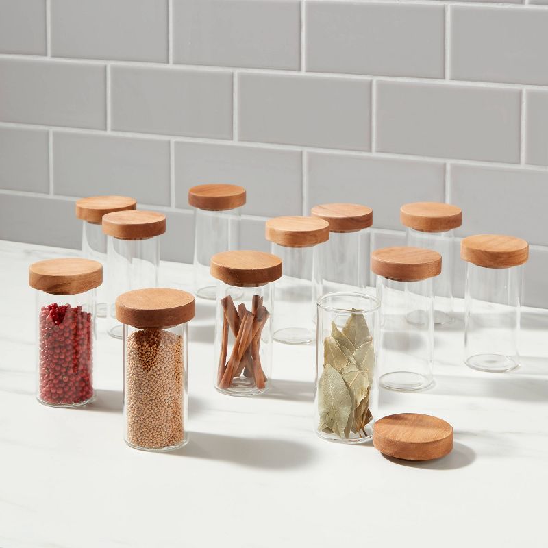 4oz 12pk Round Spice Jar with Wood Lids Set - Threshold&#8482;, 3 of 9