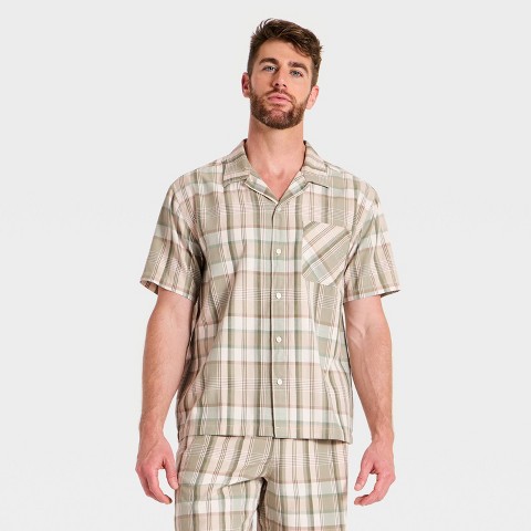 Мужские рубашки Goodfellow & Co Men's Short Sleeve Great Outdoors Plaid Button-Up Shirt - Goodfellow & Co™ Green L