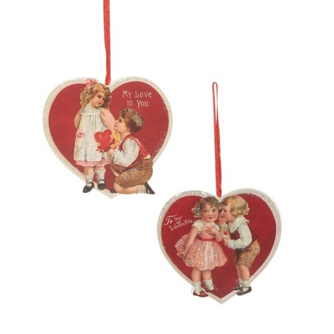 Valentine's Day Heart Ornaments Wooden Hanging Ornament Sweet Heart Shaped Embellishments Vintage Valentine's Day Hanging Gift for Valentine's Day