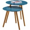 HomeStock Belmont Nesting End Tables, Mid Century Modern Style Two Piece Set with Solid Wood Legs, Compact Versatile Side Tables for Living Room - 4 of 4