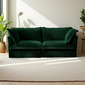 Modern Corduroy 2-Seater Sofa with Removable Covers - 1 of 4