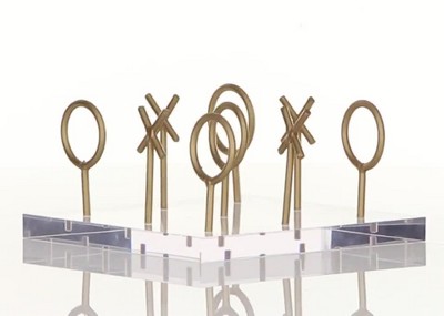 Gold and Clear Acrylic Tic Tac Toe Game Set