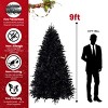 Black Faux Artificial Christmas Tree with White LED Lights, PE+PVC Tips, Hinged Branches, Realistic Christmas Tree - Koiai - 4 of 4