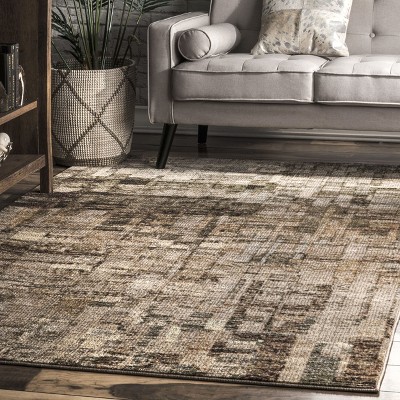 Lilly 5' x 8' Brown Abstract Tufted Area Rug