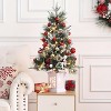 Dobleepy 3Ft Pre-Lit Christmas Tree with 78 LED Lights, Snow Flocked Artificial Tabletop Tree with Base - 3 of 4
