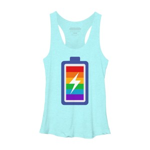 Adult Design By Humans Pride Charging Battery By PINHEAD66 Racerback Tank Top - 1 of 2
