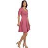 24seven Comfort Apparel A Line Knee Length Dress Elbow Length Sleeves - 2 of 4