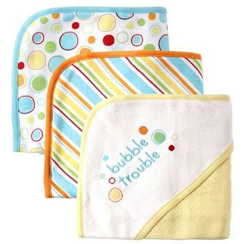 Luvable Friends Baby Unisex Cotton Terry Hooded Towels, Yellow, One Size