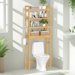 SONGMICS Over The Toilet Storage, 4-Tier Over Toilet Bathroom Organizer with Adjustable Shelf, Fit Most Toilets, Space-Saving - 1 of 4