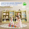 SKRAN Yellow Wooden Toy Storage Organizer & Bookshelf for Kids, Baby Sling Book Rack Shelf for Playroom Bedroom Nursery Hallway Kindergarten - 4 of 4