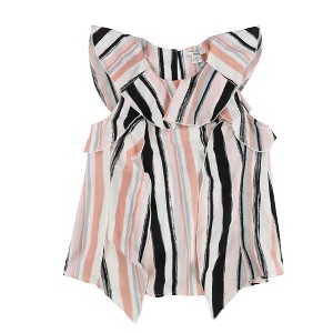 bar III Womens Ruffle-Collar Ruffled Blouse - 1 of 2