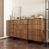 FUFU&GAGA Wooden Large Horizontal Dresser 12 Drawer Chest of Drawers Woodgrain Natural Style Frame Base - 2 of 4