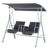 Outsunny 2 Person Porch Swing with Stand, Outdoor Swing with Canopy, Pivot Storage Table, 2 Cup Holders, Cushions for Patio, Backyard - 4 of 4