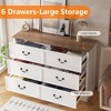 6 Drawer Double Dresser,Modern Farmhouse Chest of Drawers for Bedroom, Wide Accent Dressers Organizer - 4 of 4