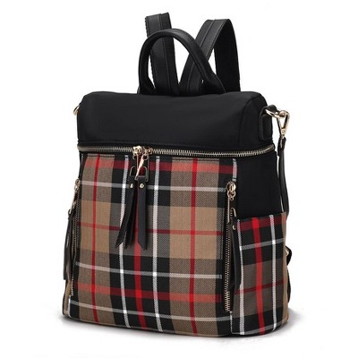 MKF Collection Nishi Women's Plaid Backpack Bag by Mia K