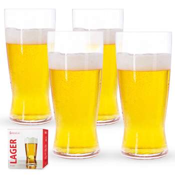 Spiegelau Craft Beer Lager Glass Set of 4 - European-Made Crystal, Modern Beer Glasses, Dishwasher Safe, Beer Pint Glass Gift Set - 19.75 oz, Clear
