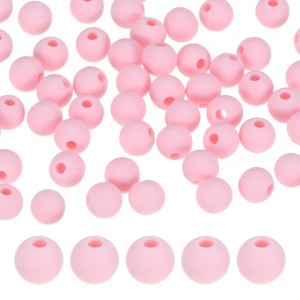Unique Bargains Round Loose Rubber Beads Craft Smooth Ball Small Hole for DIY Crafts 50 Pcs - 1 of 4