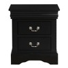 Royal Hampton Traditional 2 Drawers wood Nightstand By Louis Philippe III, Black - 2 of 4