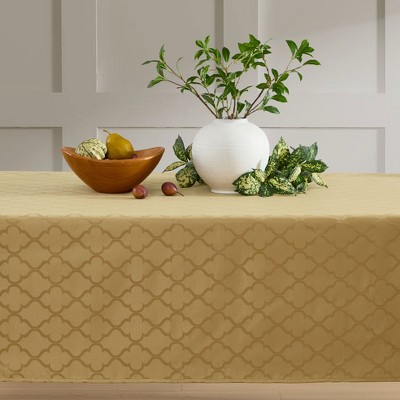 HLC.ME Modena Jacquard Fabric Lattice Tablecloth, Water, Fade, Wrinkle and Stain Resistant Table Cloth