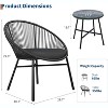3 Pieces Outdoor Acapulco Chair Patio Bistro Set with Glass Top Table, Modern Patio Conversation Chairs Set of 2 for Balcony, Garden, Backyard - 2 of 4