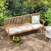 Costway Outdoor 3-Seat Wood Bench 64 Inches Extra Long Acacia Chair with Seat Cushion - 4 of 4