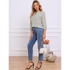 INSPIRE CHIC Women's V Neck Floral 3/4 Sleeve Smocked Front Button Up Casual Blouse - 4 of 4