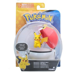 Tomy Pokemon Clip and Carry Poke Ball | 2 Inch Pikachu and Repeater Ball - 1 of 3