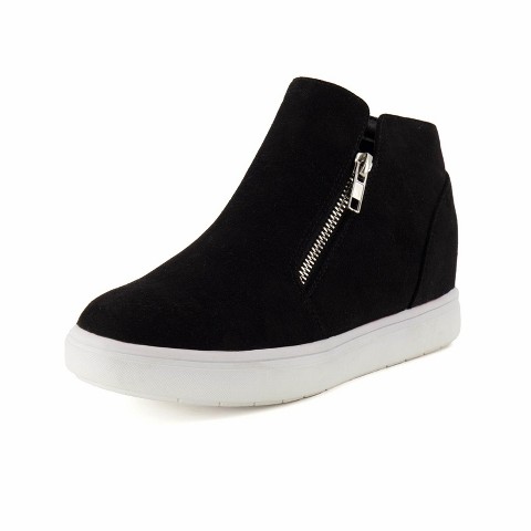 Женские кроссовки CUSHIONAIRE Hart Womens Casual Shoes with Dual Zippers- Lightweight Hidden Wedge Fashion Sneakers for Women, Black 5