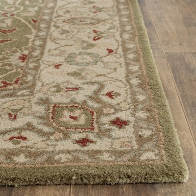 Sage and Beige Hand Tufted Wool Area Rug