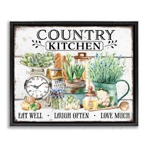 Stupell Industries Country Kitchen Still Life Black Framed Floater Canvas Wall Art - 1 of 4