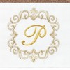 Linum Home Textiles 100% Turkish Cotton MONICA Gold Thread 2PC Embellished Hand Towel Set - 3 of 3