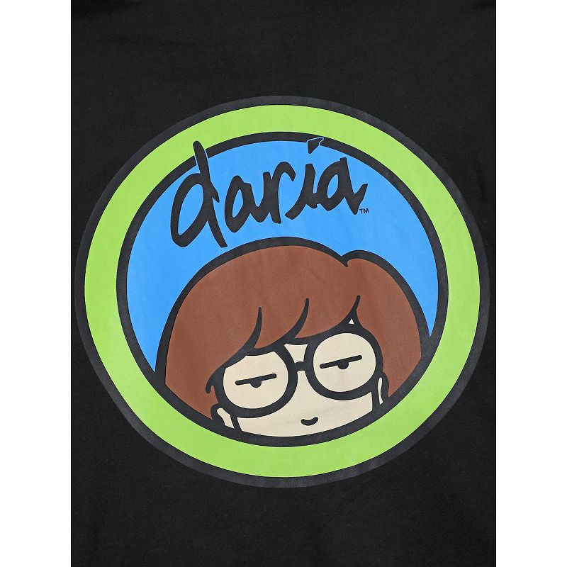 Daria Logo Long Sleeve Black Hooded Sweatshirt, 4 of 5
