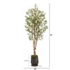 Nearly Natural 6.5-ft Olive Artificial Tree in Ribbed Metal Planter - 2 of 4